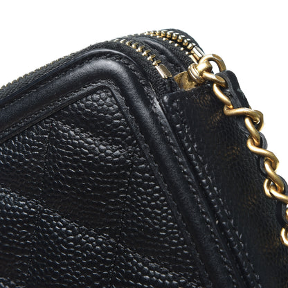 Chanel Caviar Quilted CC Filigree Clutch With Chain Black 13 of 15
