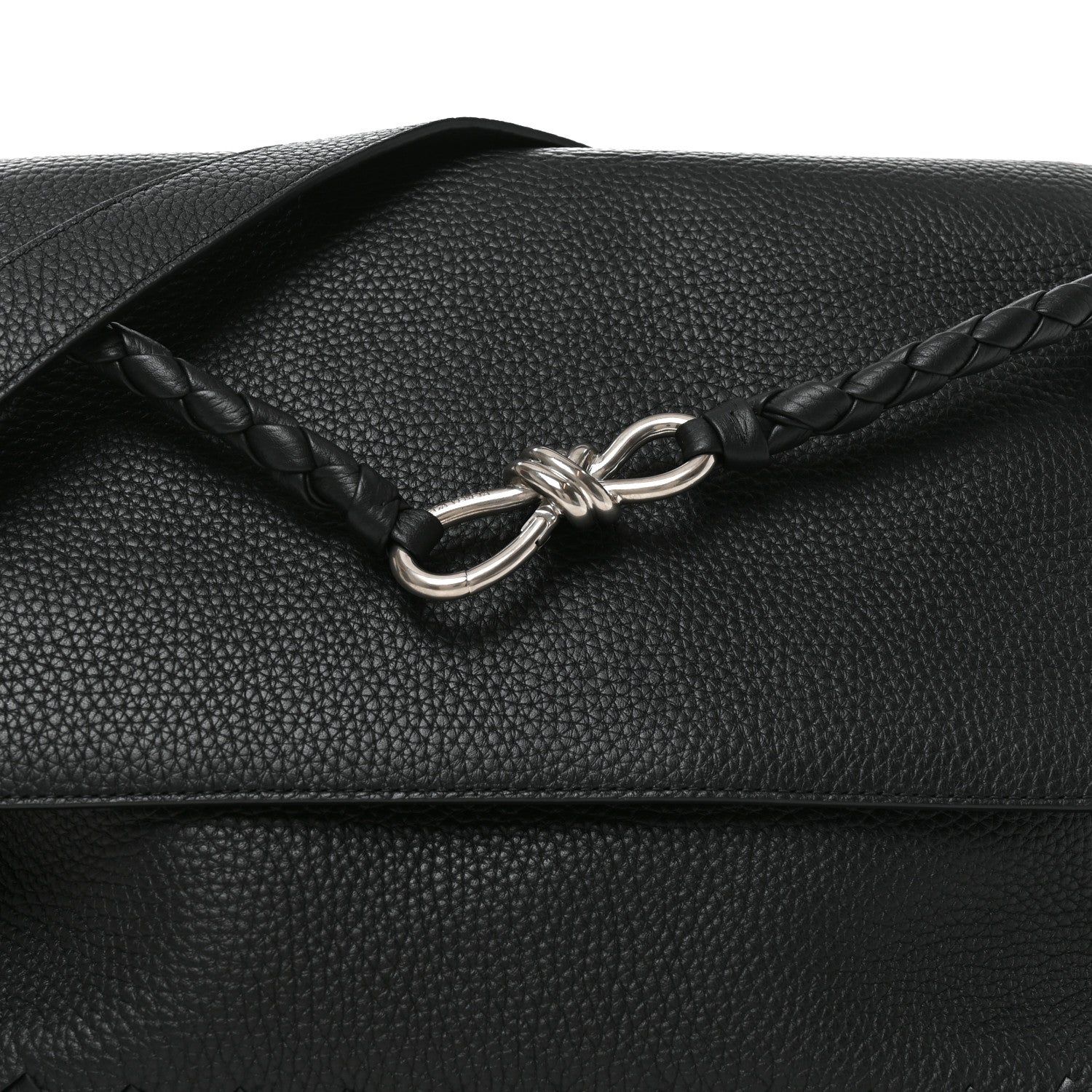 Bottega Veneta Grained Calfskin Intrecciato Andiamo Messenger Bag Black 9 of 11