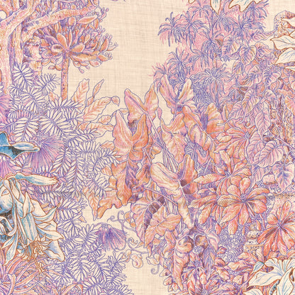 Hermes Cashmere Silk All'Orto Botanico di Palermo 140 Rose Naturel Bleu 3 of 4