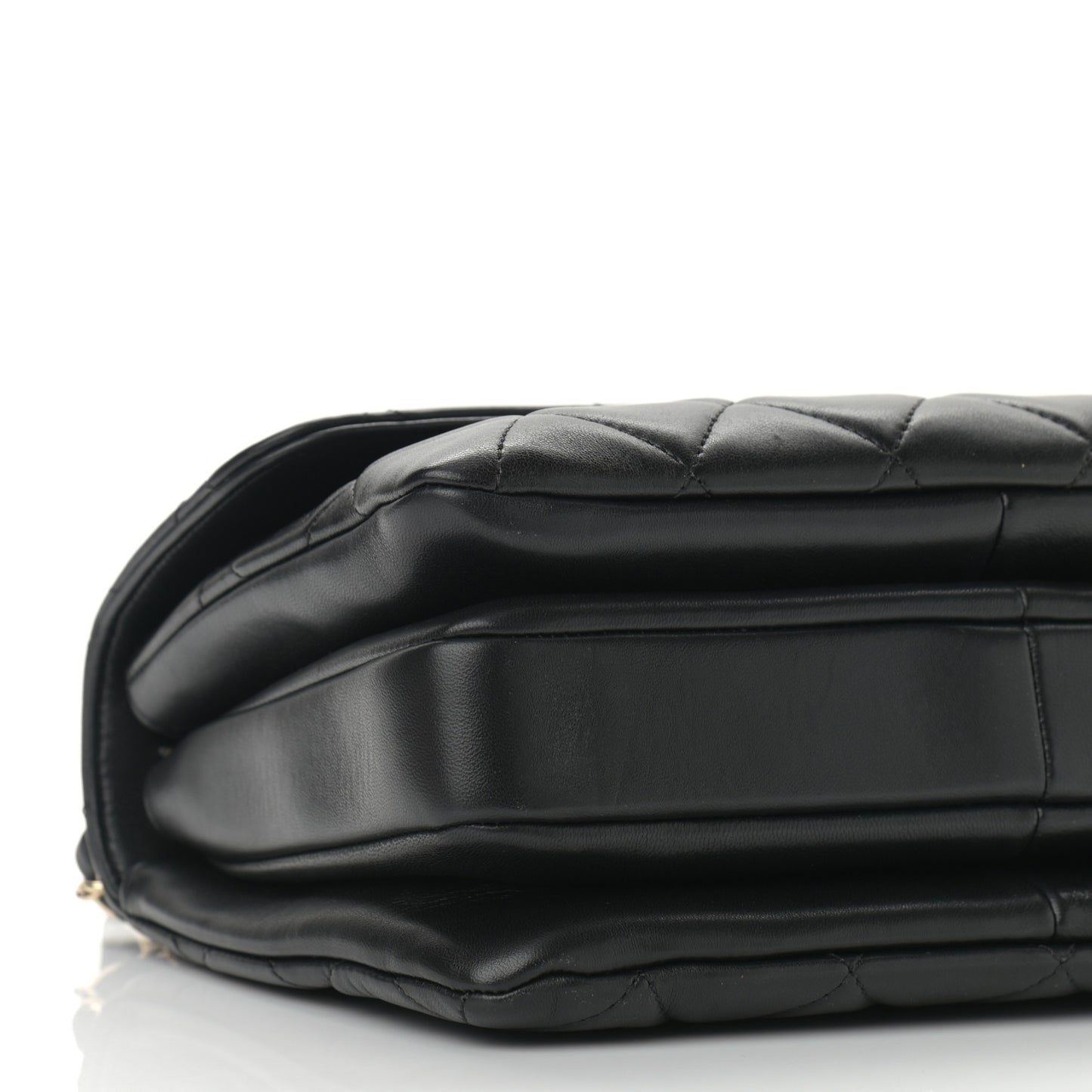 Lambskin Quilted Small Trendy CC Dual Handle Flap Bag Black