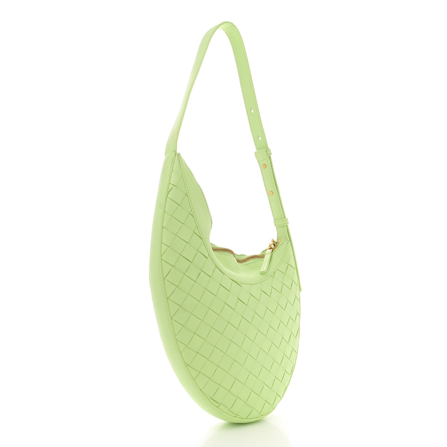 Nappa Intrecciato Small Drop Shoulder Bag Fennel