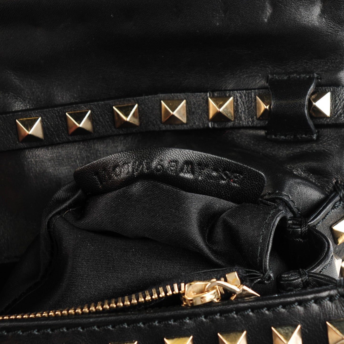 Vitello Mini Rockstud All Over Flap Saddle Crossbody Bag Black