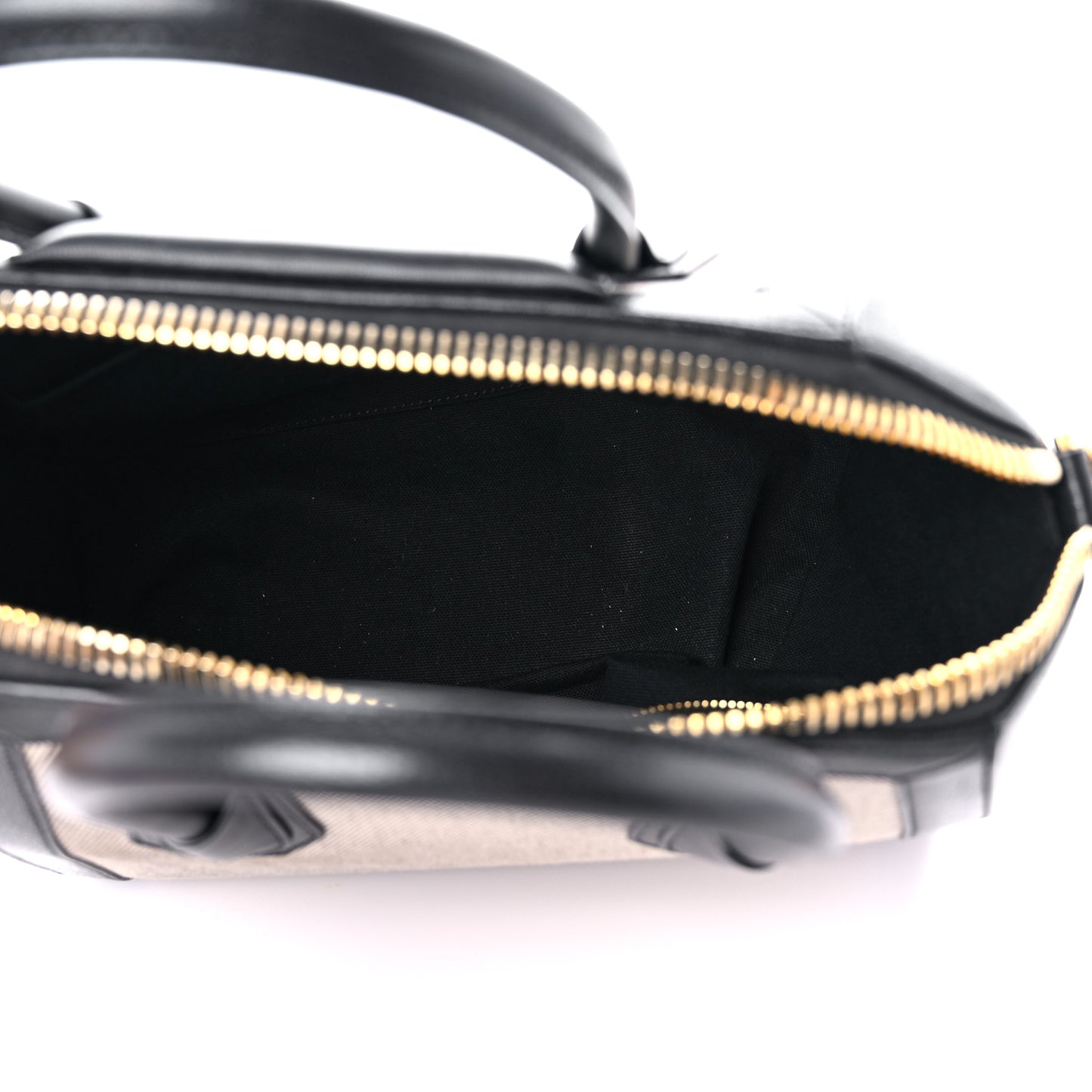 Canvas Sugar Goatskin Striped Small Antigona Black