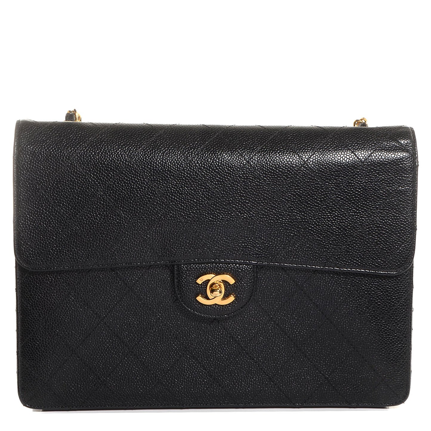 Caviar Jumbo Single Flap Black