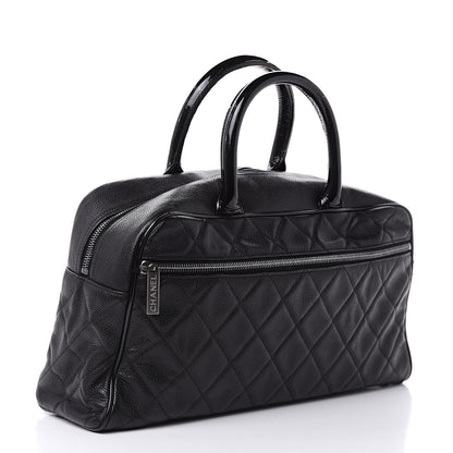 Chanel Caviar Patent Quilted Large Bowler Black 3 of 15