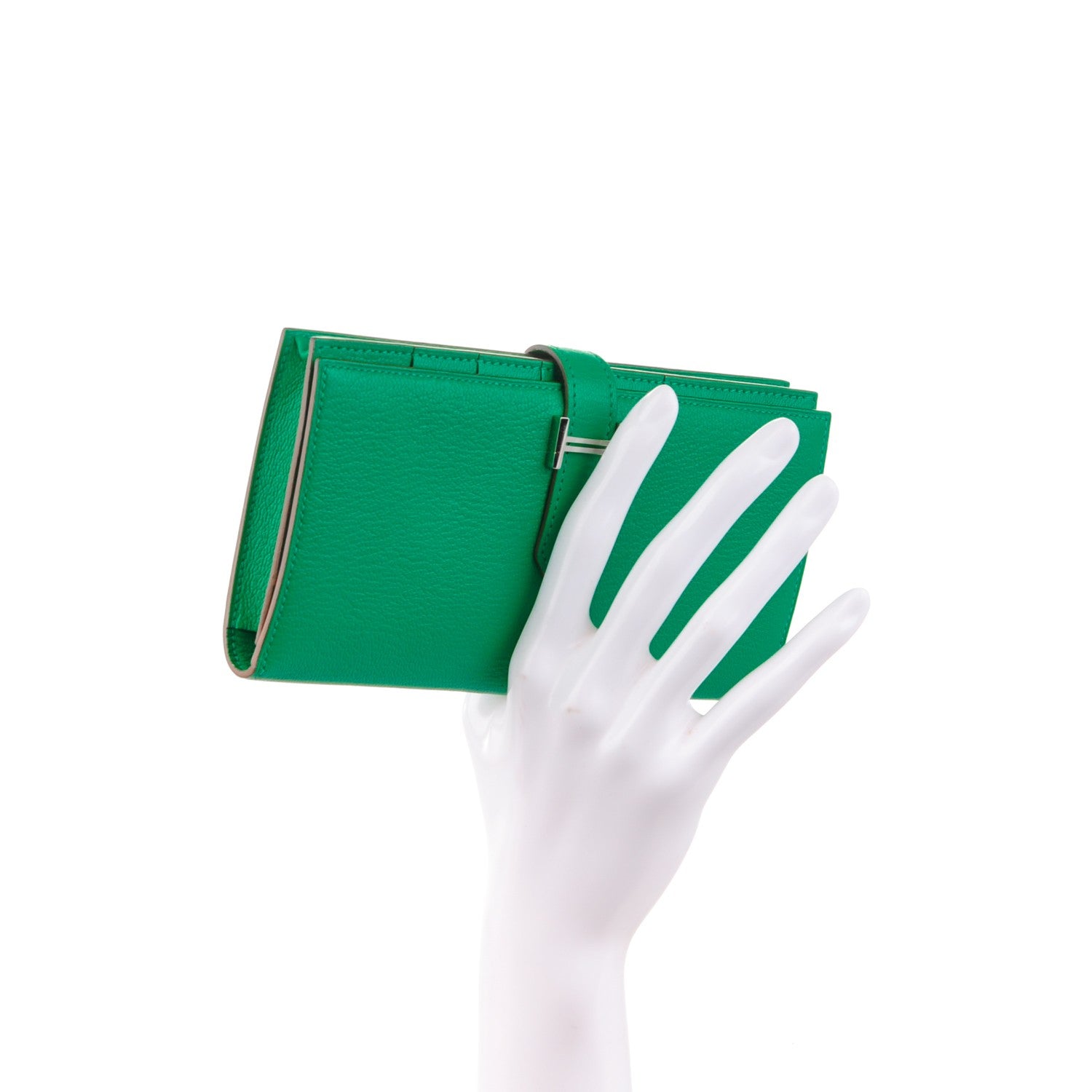 Hermes Chevre Mysore Bearn Gusset Wallet Menthe 2 of 7