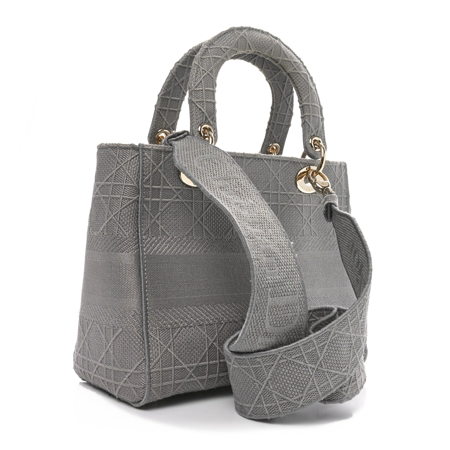 Canvas Embroidered Cannage Medium Lady D-Lite Gray