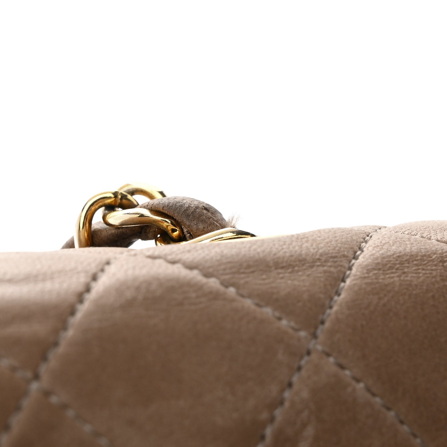 Lambskin Quilted Medium Single Flap Beige