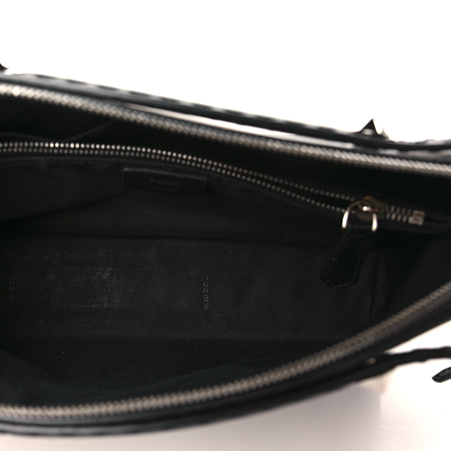 Fendi Vitello King Logo Embossed Medium By The Way Boston Bag Black 5 of 9