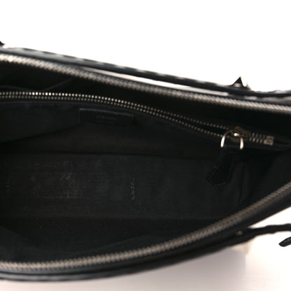 Fendi Vitello King Logo Embossed Medium By The Way Boston Bag Black 5 of 9