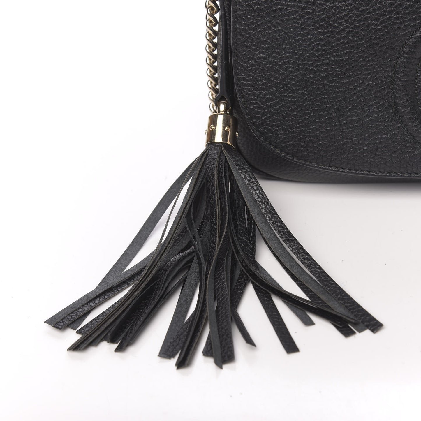 Pebbled Calfskin Medium Soho Flap Crossbody Black