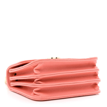 Chanel Lambskin Quilted Top Handle Flap Clutch With Chain Pink 4 of 11