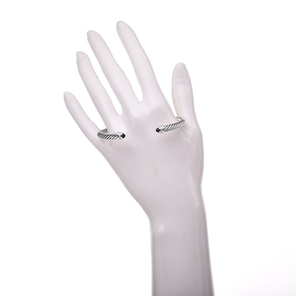 David Yurman Sterling Silver Diamond Amethyst 5mm Cable Classics Bracelet 2 of 5