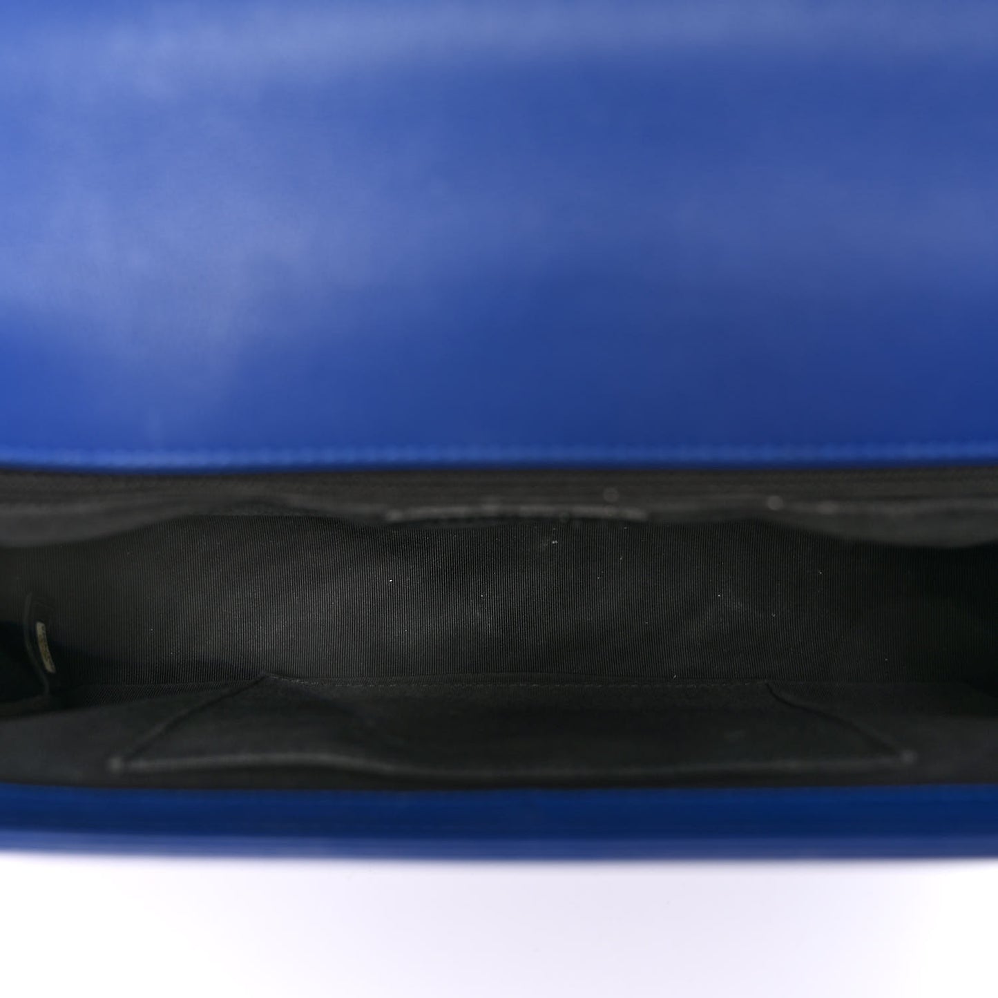 Patent Calfskin Quilted New Medium Plexiglass Boy Flap Blue