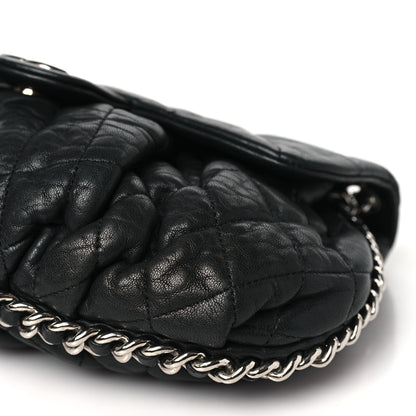 Chanel Washed Lambskin Quilted Medium Chain Around Messenger Black 10 of 10