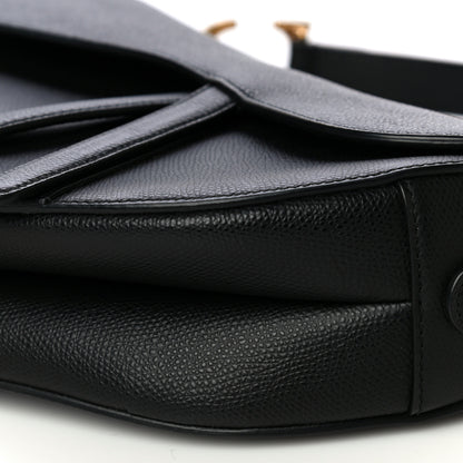 Christian Dior Grained Calfskin Saddle Bag Black 9 of 10