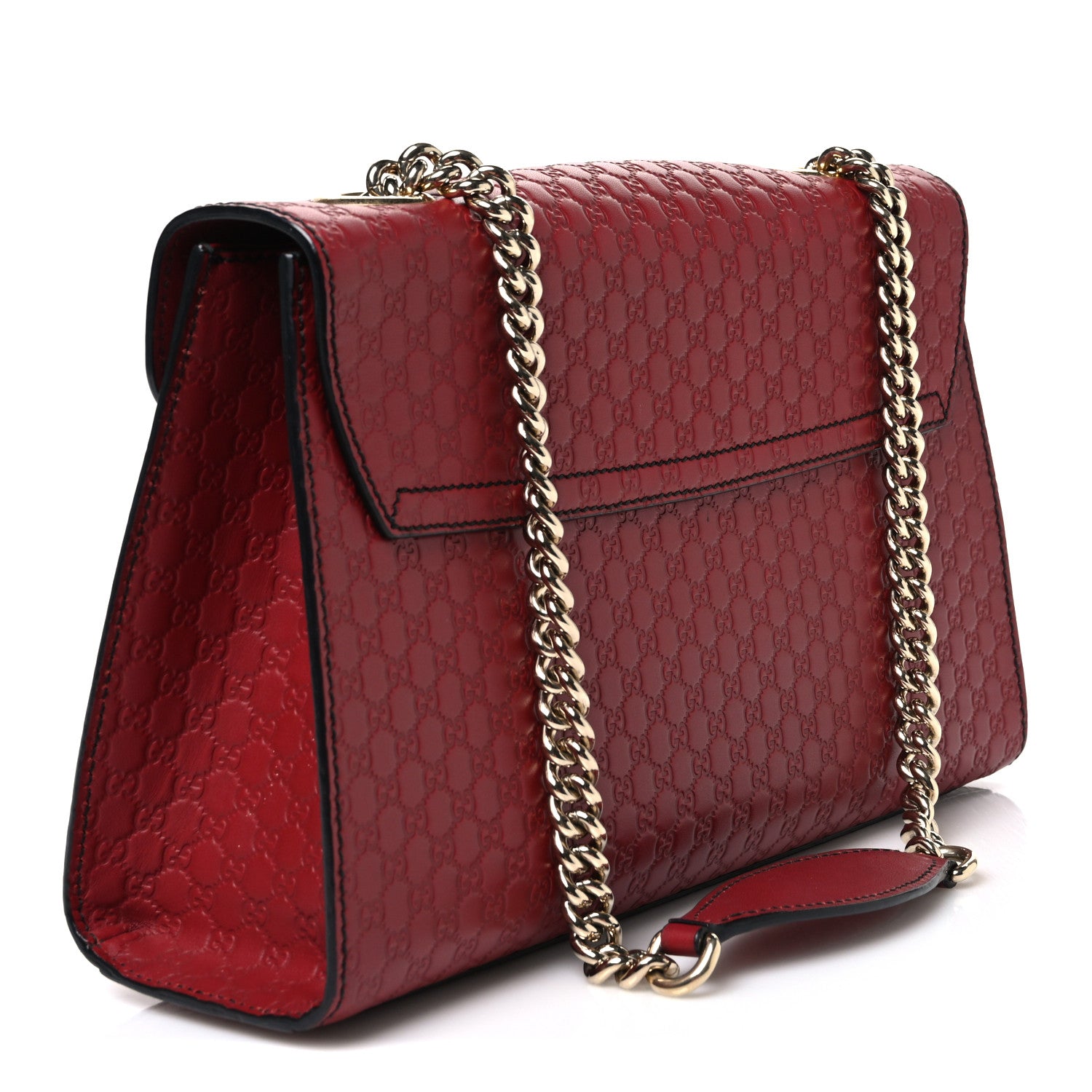 Gucci Microguccissima Medium Emily Chain Shoulder Bag Red 3 of 11
