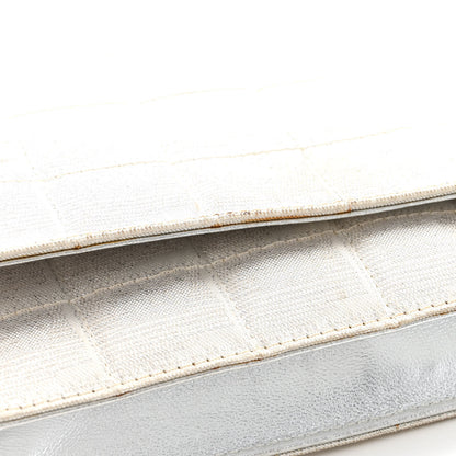 Chanel Nylon Travel Wallet On Chain WOC Metallic Silver 12 of 20
