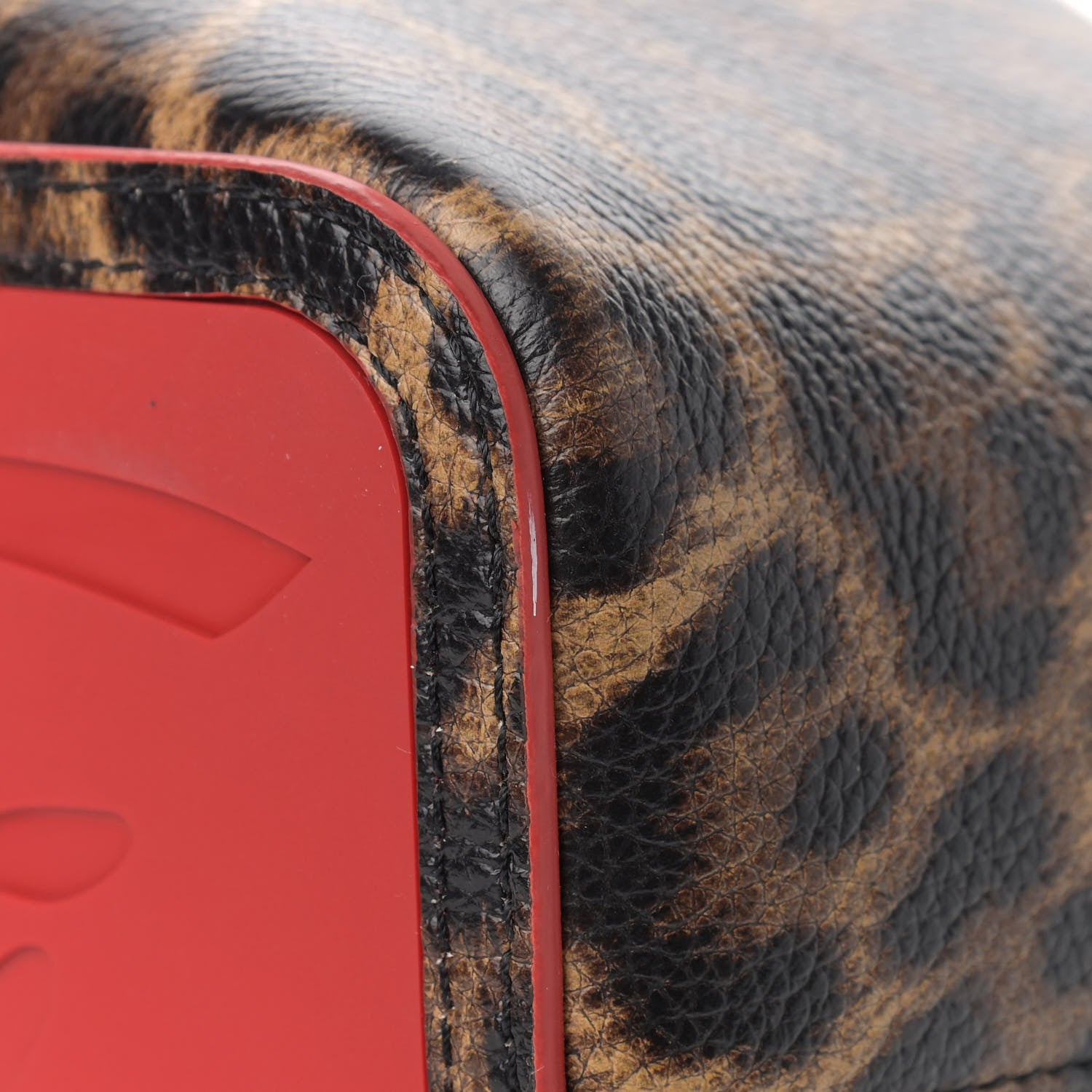 Christian Louboutin Calfskin Empire Leopard Print Spiked Large Cabarock Shopper Tote Brown 9 of 9