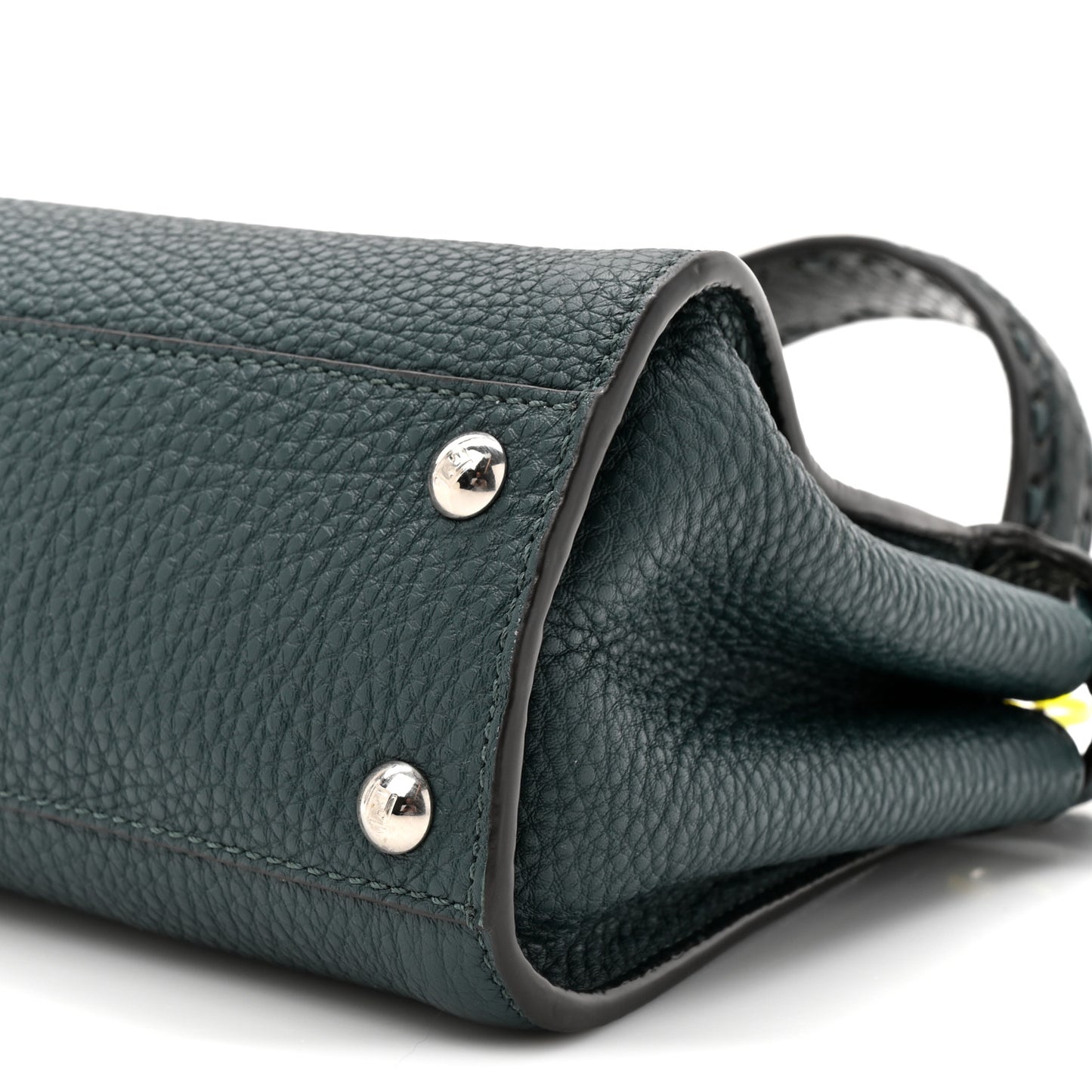 Cuoio Roma Sellerissima Nappa Sintetica Tape Stitch Snakeskin Mini Peekaboo Iconic Satchel Green