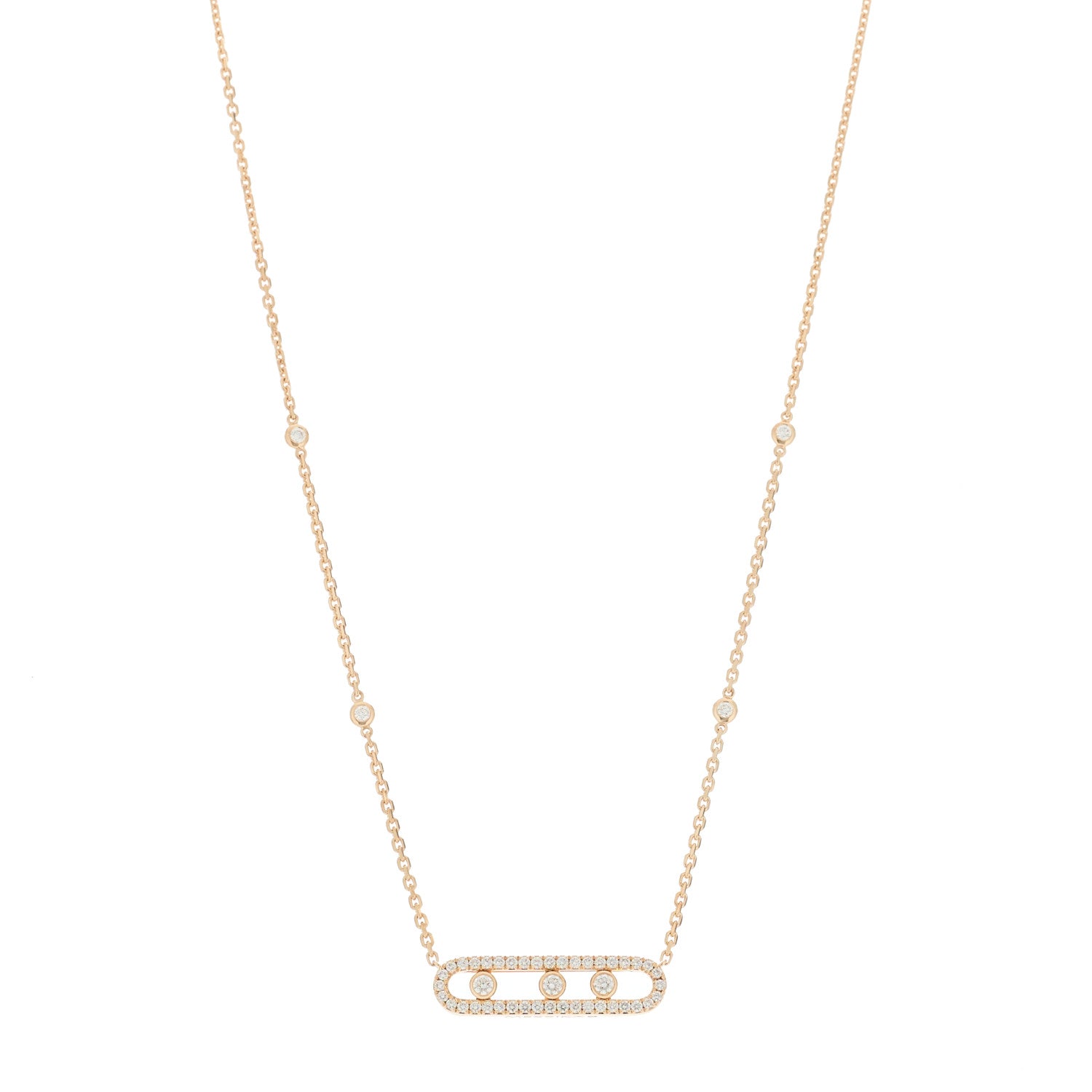 Messika 18K Rose Gold Diamond Baby Move Classic Pave Necklace 1 of 7