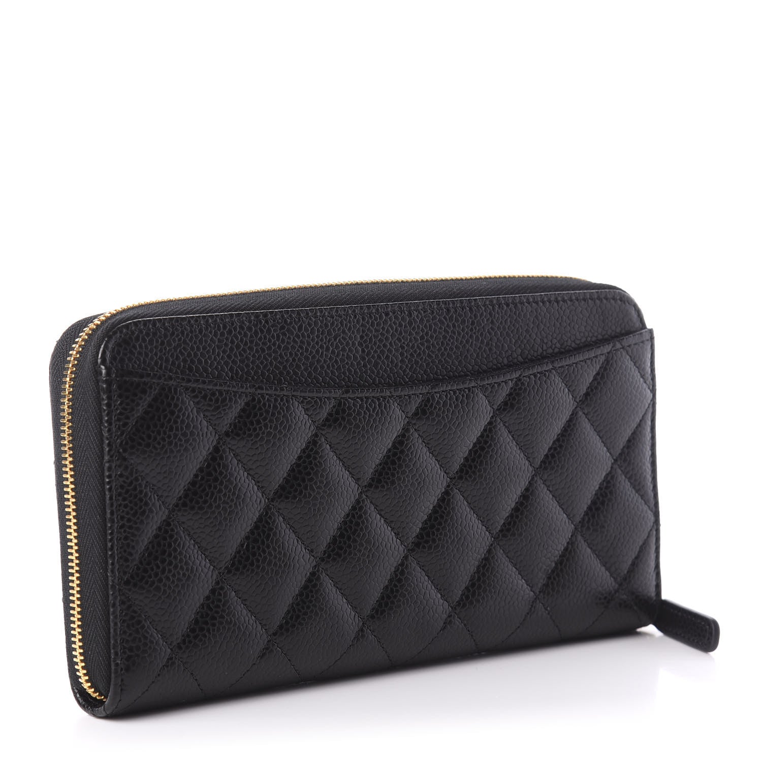 Chanel Caviar Quilted Large Gusset Zip Around Wallet Black 3 of 9