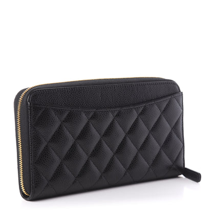 Chanel Caviar Quilted Large Gusset Zip Around Wallet Black 3 of 9