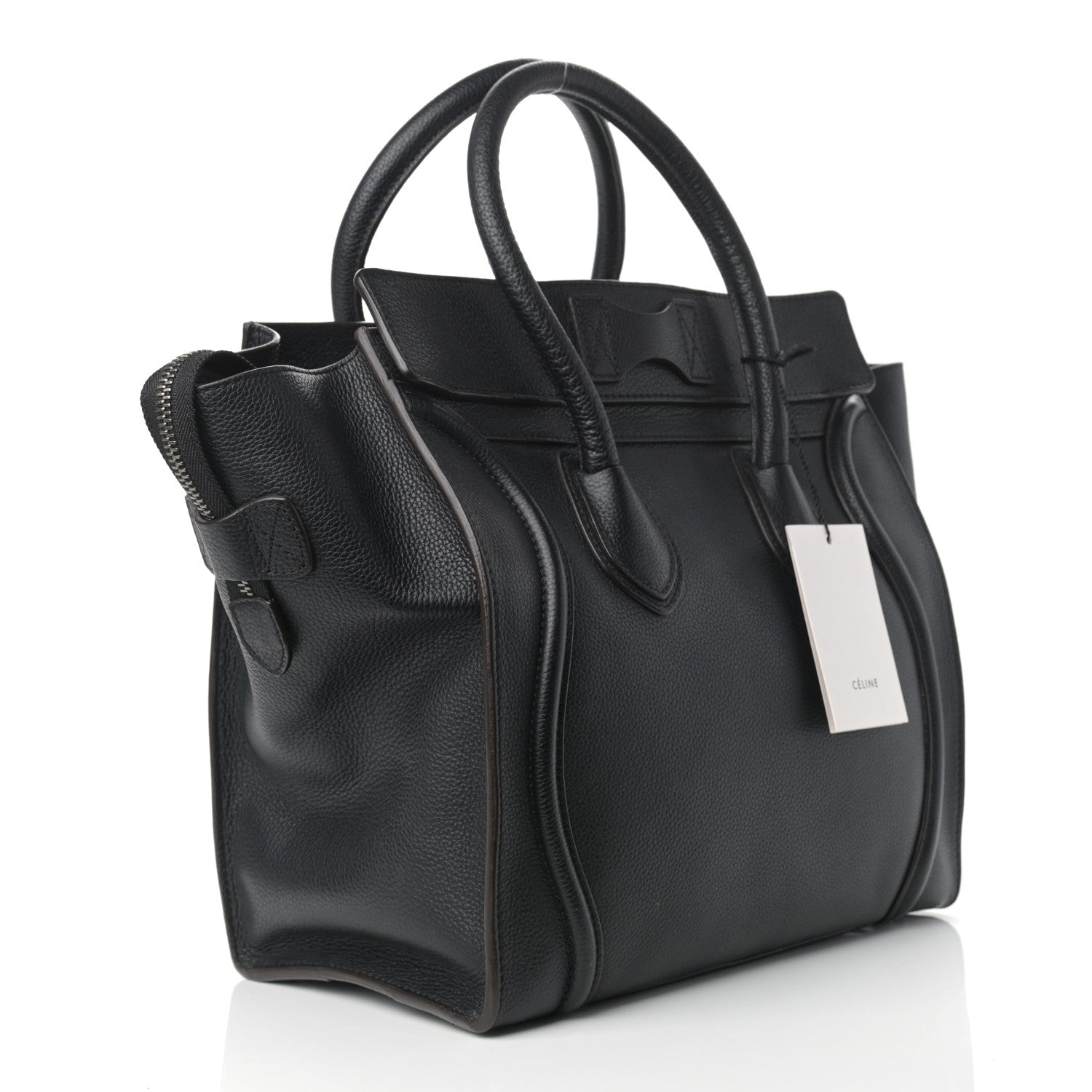 Celine Drummed Calfskin Mini Luggage Black 3 of 11