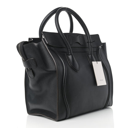 Celine Drummed Calfskin Mini Luggage Black 3 of 11