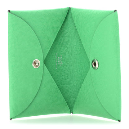 Hermes Madame Calfskin Calvi Card Case Menthe 5 of 7