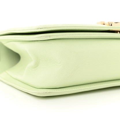 Chanel Caviar Chevron Quilted Medium Boy Flap Light Green 9 of 10