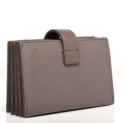 Celine Grained Shiny Calfskin Accordion Card Holder Pebble 3 of 9