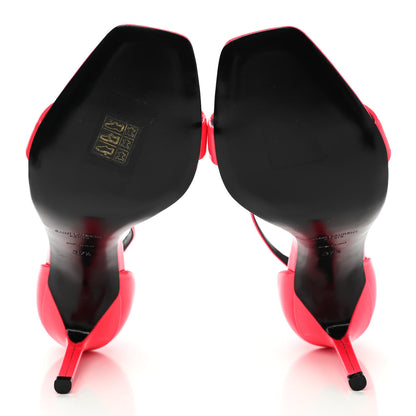 Saint Laurent Patent Calfskin Amber 105 Ankle Strap Sandals 37.5 Fuchsia Fluo 8 of 18
