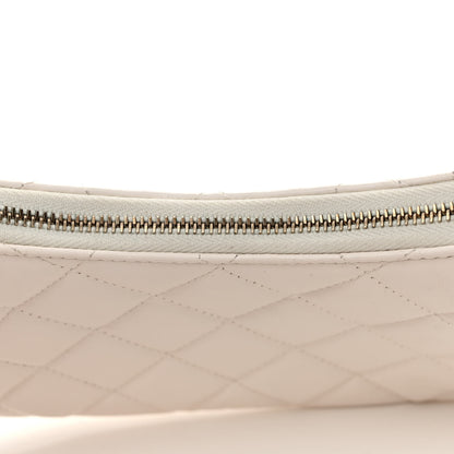Chanel Crumpled Calfskin Quilted Braided CC Small Hobo White 11 of 13