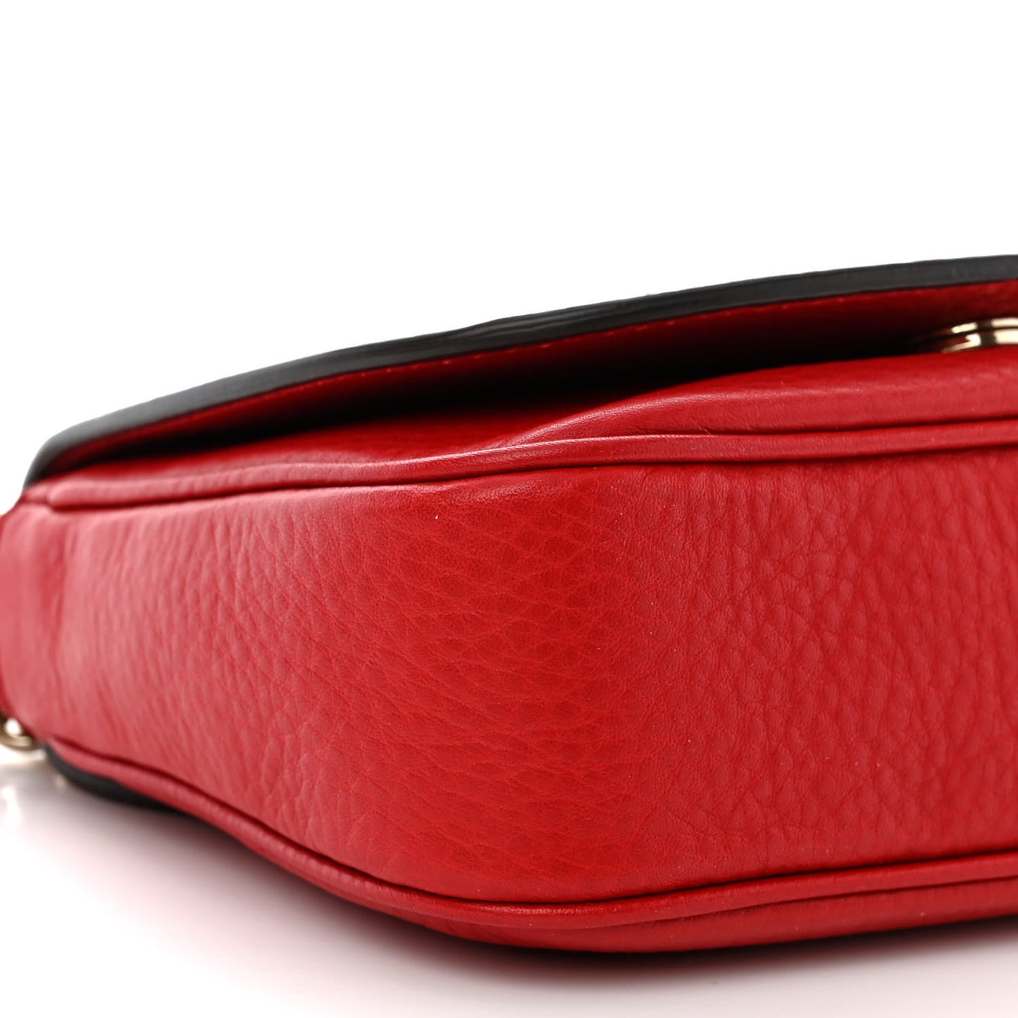 Pebbled Calfskin Small Soho Flap Crossbody Red
