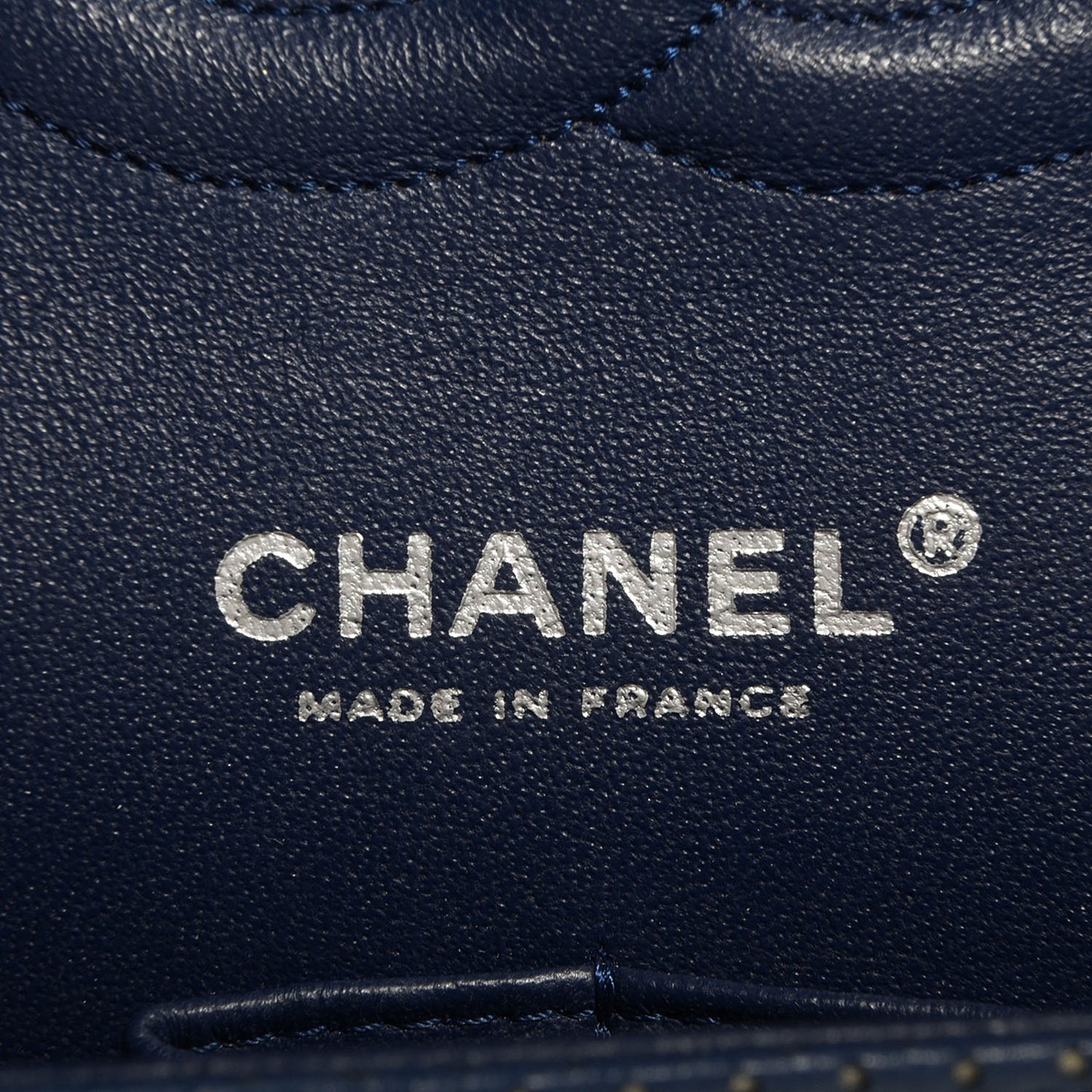 Lambskin Perforated Medium Double Flap Blue