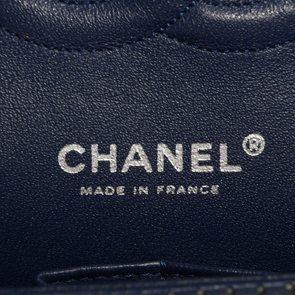 Chanel Lambskin Perforated Medium Double Flap Blue 6 of 9