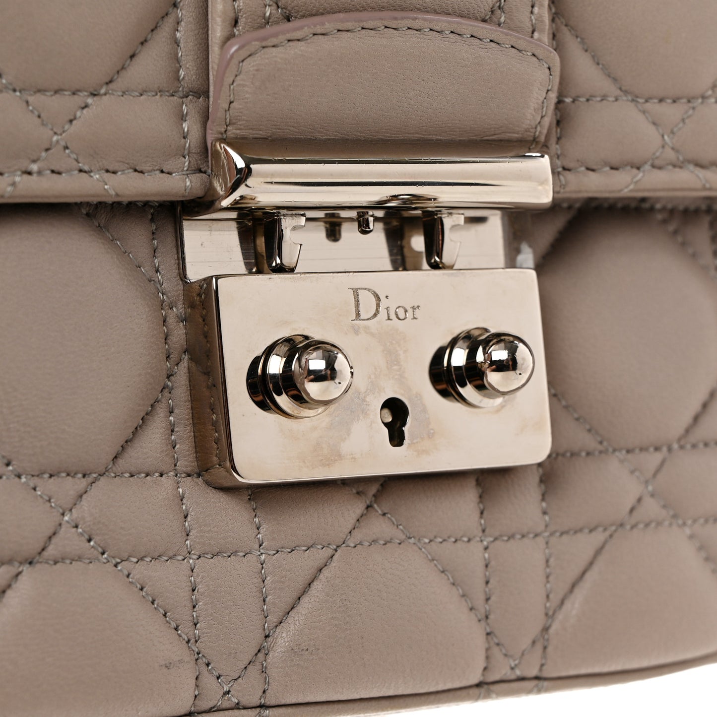 Lambskin Cannage Large Miss Dior Flap Grey