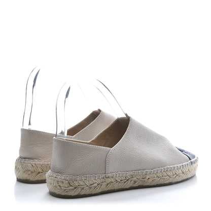 Chanel Grained Calfskin CC Espadrilles 38 Beige Black 4 of 8