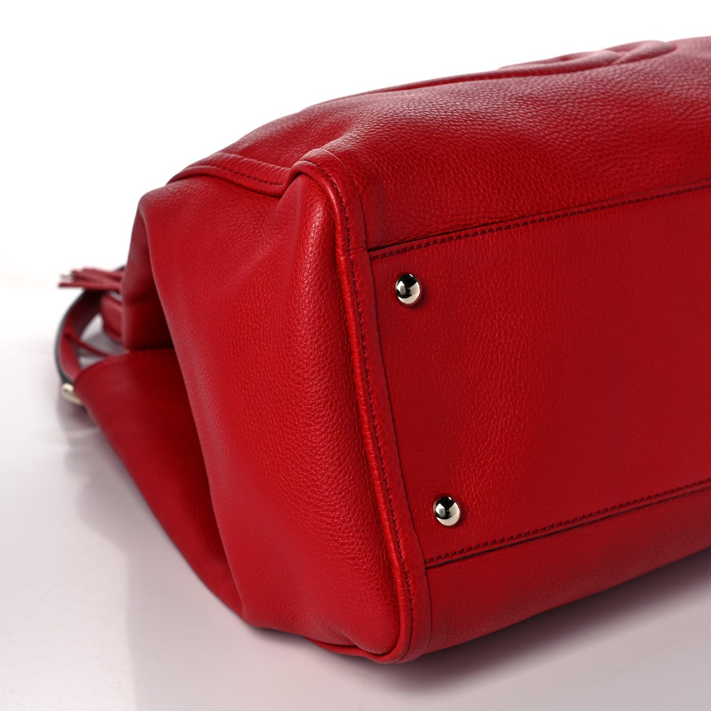 Pebbled Calfskin Medium Soho Shoulder Bag Red