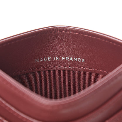 Chanel Lambskin Quilted Card Holder Burgundy 7 of 9