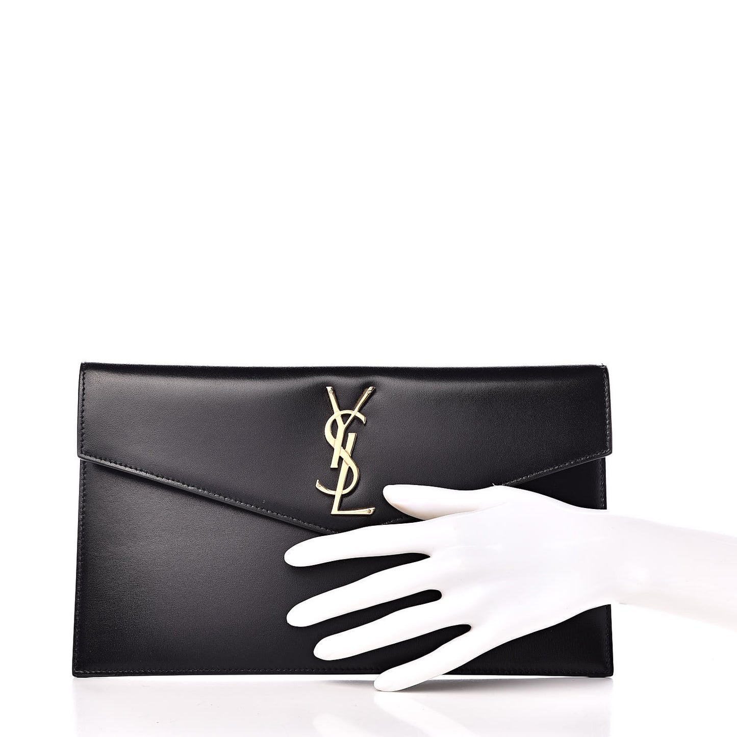 Smooth Shiny Calfskin Monogram Uptown Pouch Black
