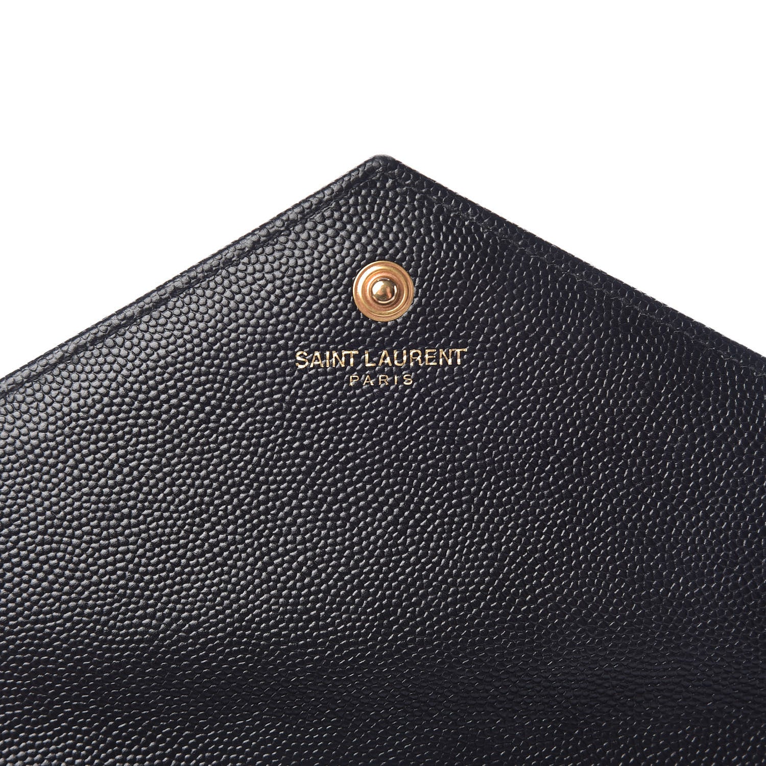 Saint Laurent Grain De Poudre Matelasse Chevron Monogram Chain Wallet Black 6 of 13