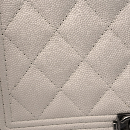 Chanel Caviar Quilted Boy Wallet On Chain WOC White 13 of 14
