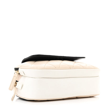 Chanel Goatskin Quilted Waist Bag Beige White Black 4 of 11