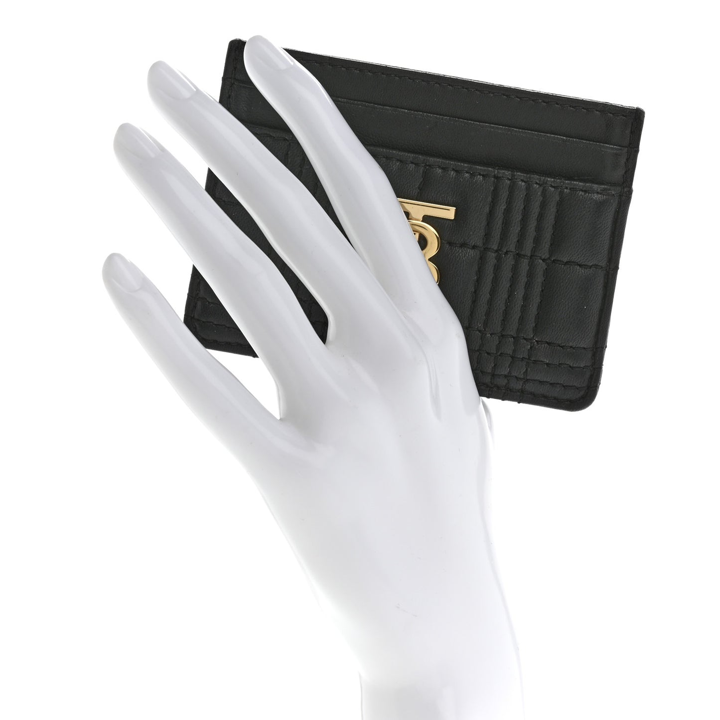 Lambskin Quilted Small Lola Card Holder Black