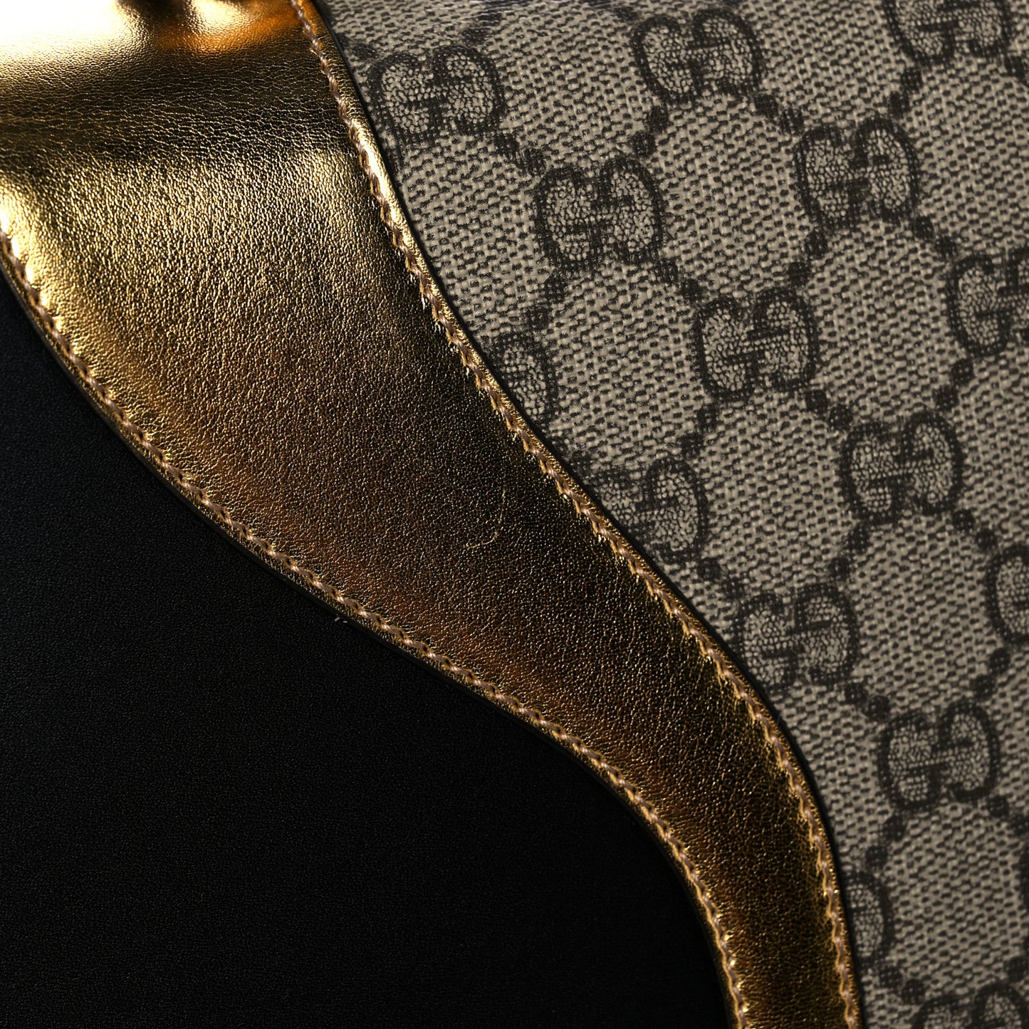 Nappa GG Supreme Monogram Medium Osiride Top Handle Bag Black Oro Vecchio Beige Ebony