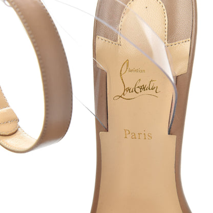 Christian Louboutin Shiny Nappa PVC Jonatina 100 Sandals 39 Nude 11 of 20