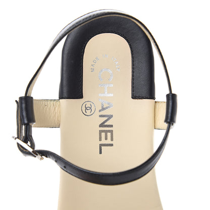 Chanel Calfskin Camellia Sandals 39 Black 8 of 11