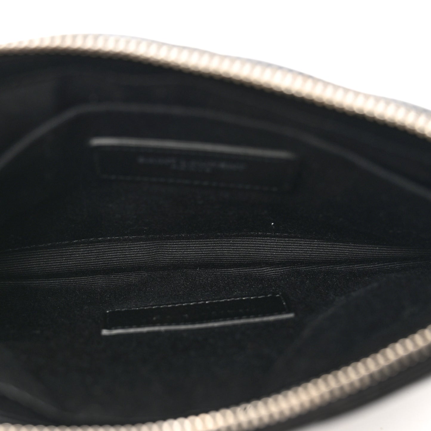 Calfskin Matelasse Chevron Monogram Pouch Black